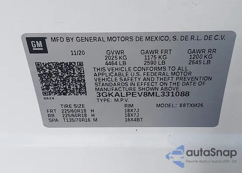 2021 GMC Terrain Slt из США, поврежденный, VIN 3GKALPEV8ML331088